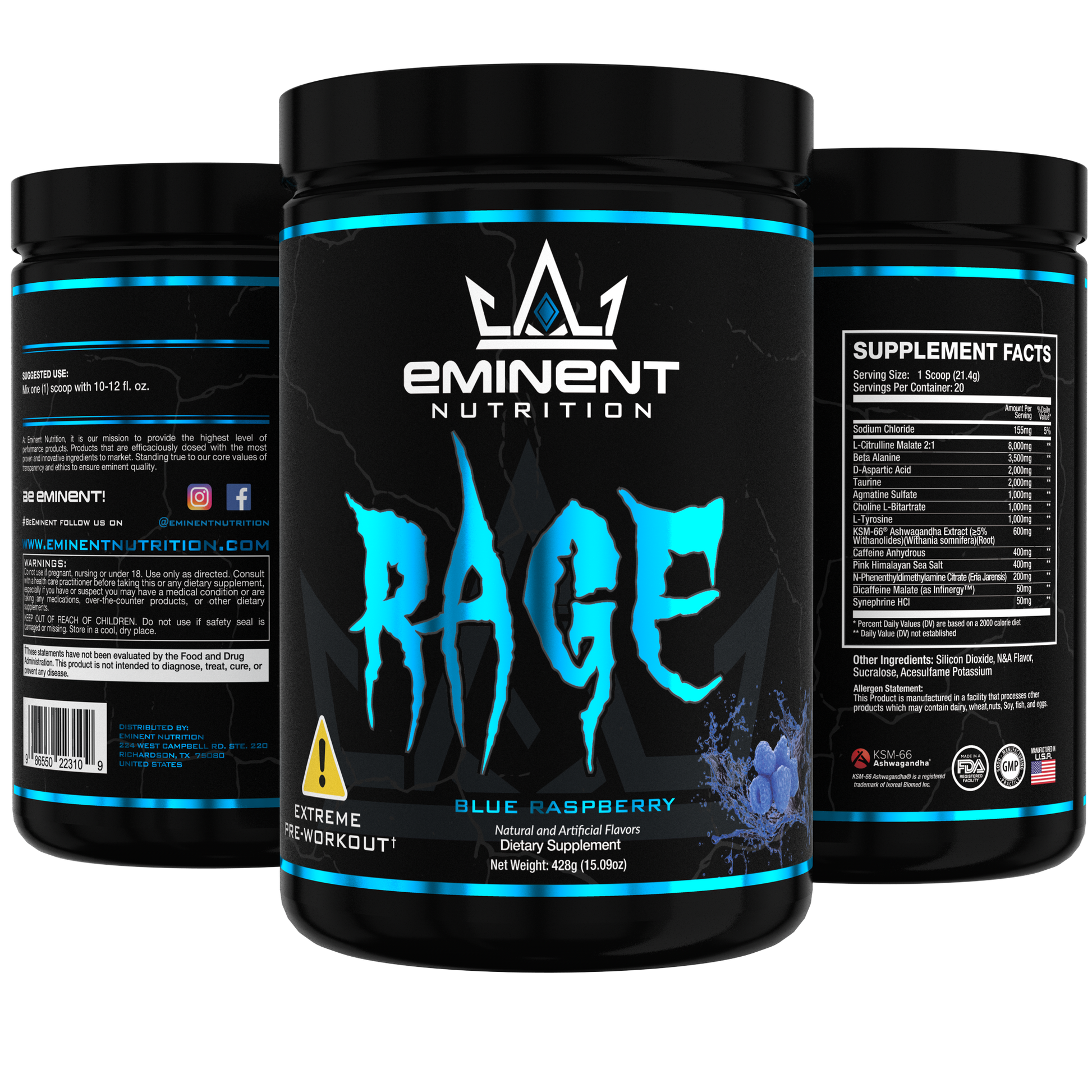 Blue Raspberry | Eminent Rage Extreme Pre-Workout-2