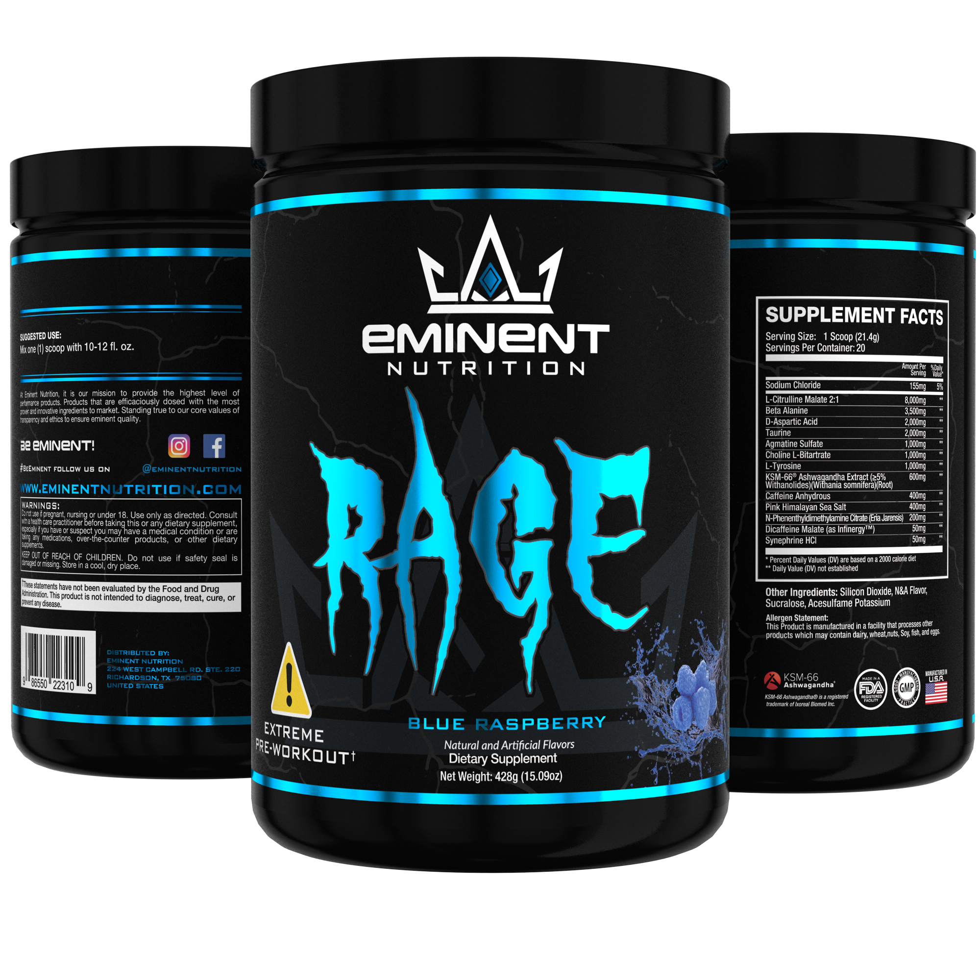 Blue Raspberry | Eminent Rage Extreme Pre-Workout